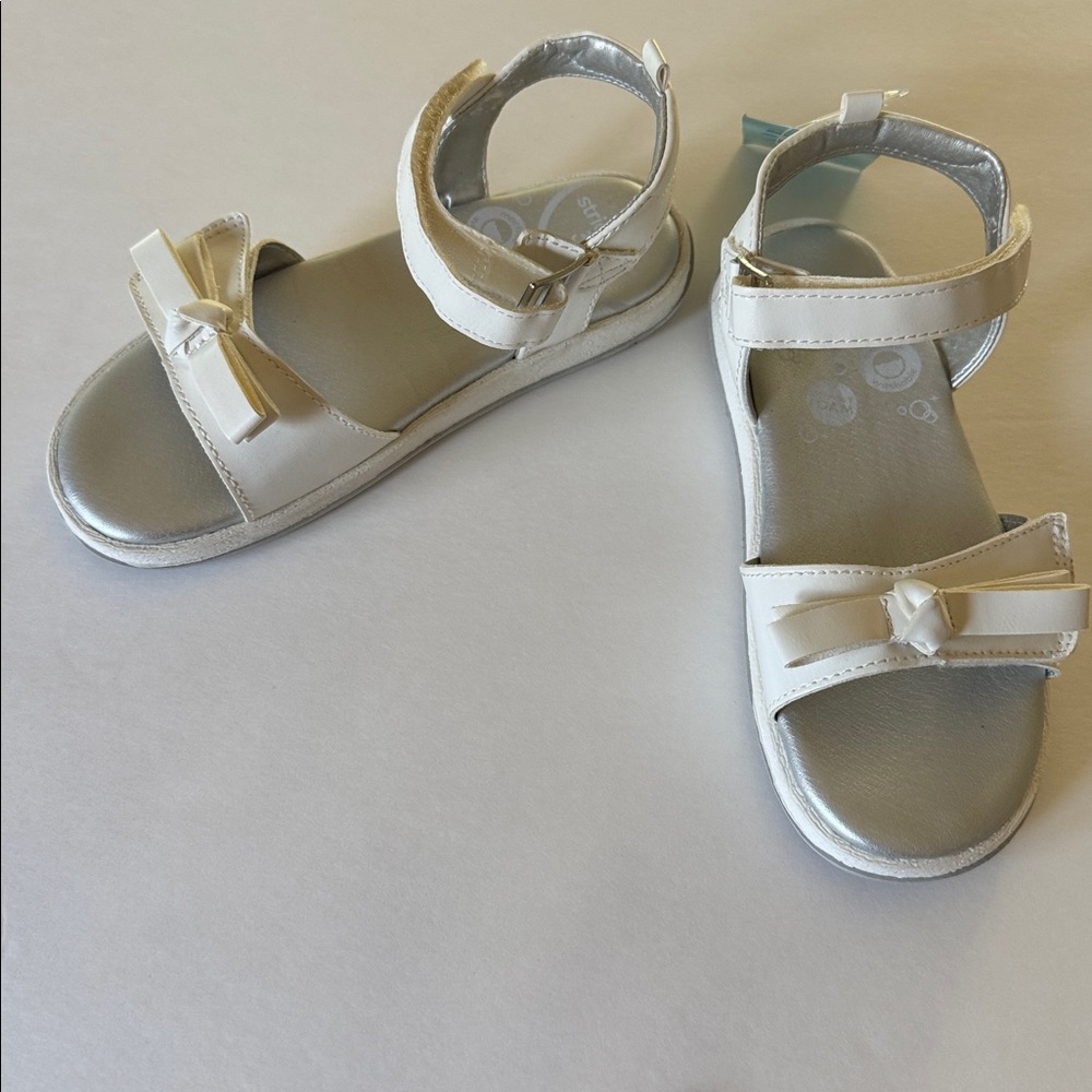 STRIDE RITE 360 Nwt 12 Girls Delilah White Velcro Strap Sandals